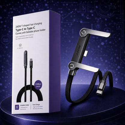 Title Fast Charging Foldable Phone Holder Cable