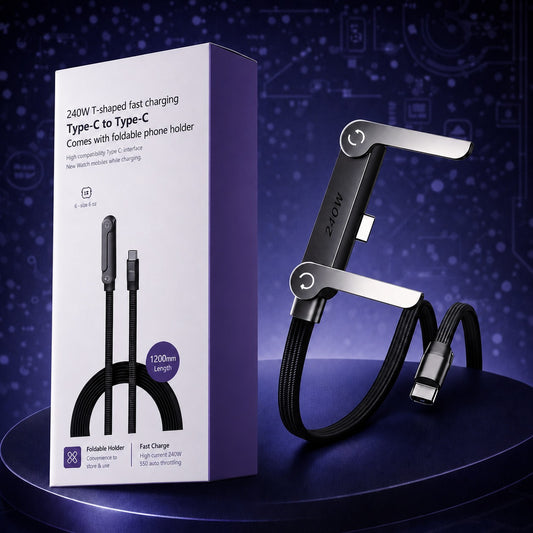 Title Fast Charging Foldable Phone Holder Cable